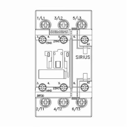 Siemens SIRIUS 3RT20251AK60 Power Contactor, 120 VAC V Coil, 16 A, 3NO Contact, 3 Poles
