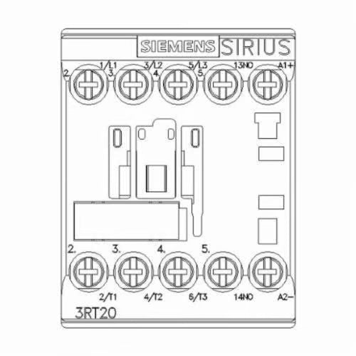 Siemens SIRIUS 3RT20161AK61 Power Contactor, 110/120 VAC V Coil, 9 A, 1NO Contact, 3 Poles