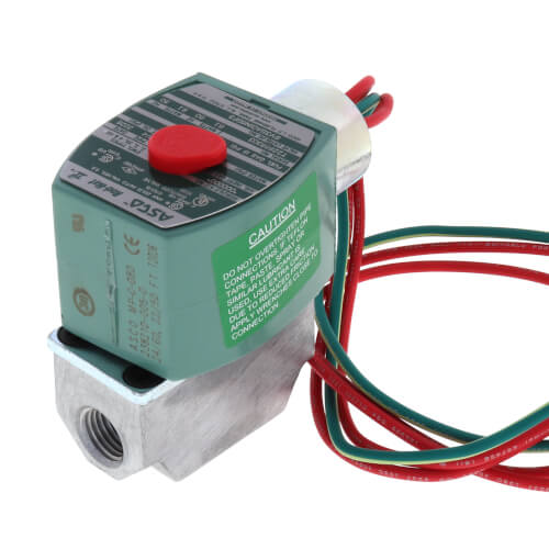 Asco 1/4" 2-Way Normally Closed Direct Acting Pilot Gas Shutoff Valve (120V, 1.1 Cv)